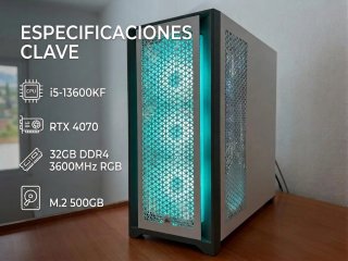 Pc Gaming RTX 4070 32GB 3600MHz 500GB M.2