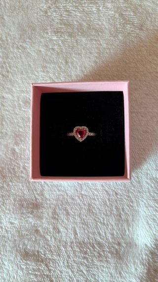 Anillo Pandora Corazón Rojo Talla 54