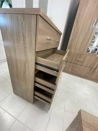 Cómoda 5 cajones madera