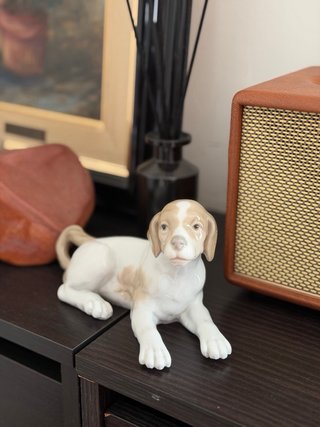 Figura Lladró Perro Beagle Porcelana Vintage