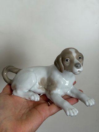 Figura Lladró Perro Beagle Porcelana Vintage