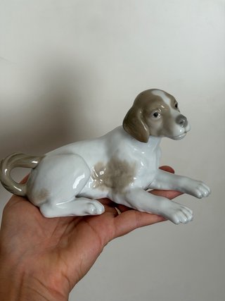 Figura Lladró Perro Beagle Porcelana Vintage