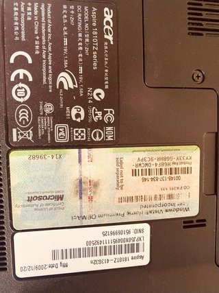 Acer Aspire 1810TZ Ordenador Portátil Negro