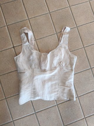 Top beige donna