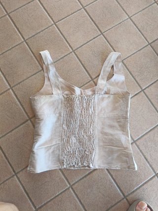 Top beige donna