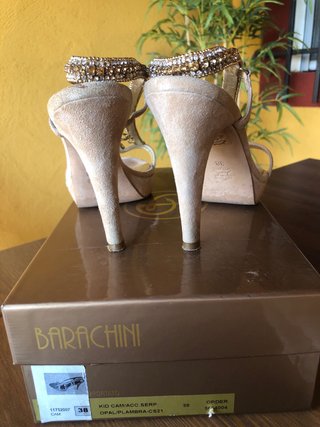 Sandalias Barachini Serpiente Beige y Doradas