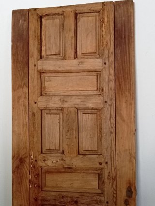 Puerta antigua madera de cuarterones 210x73