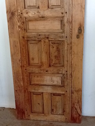 Puerta antigua madera de cuarterones 210x73