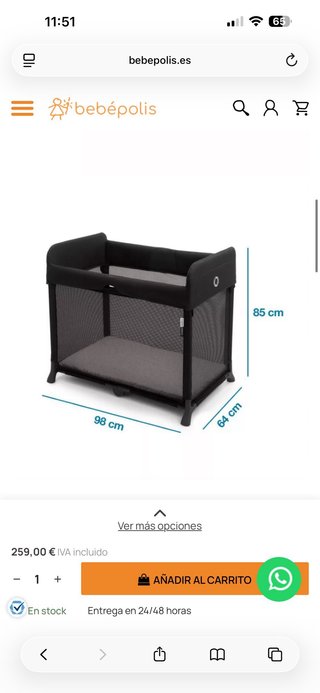 Bugaboo Cuna de Viaje Stardust