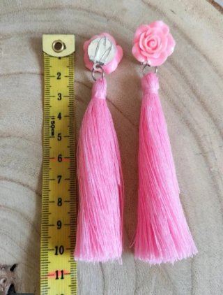 Pendientes y pulseras flamenca rosa