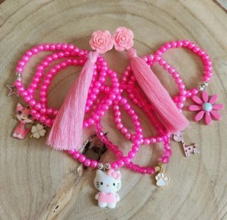Pendientes y pulseras flamenca rosa