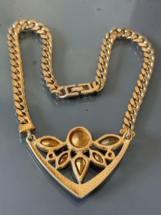 Collana vintage anni 80 dorata con pietre