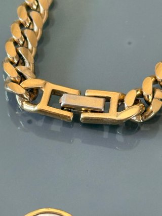 Collana vintage anni 80 dorata con pietre