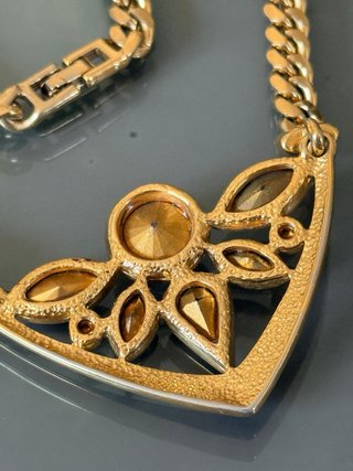 Collana vintage anni 80 dorata con pietre