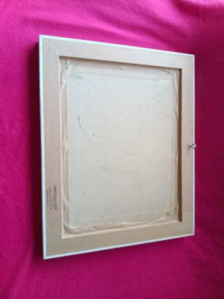 Cuadro flores sobre tabla firmado
