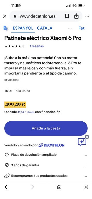 Patinete Eléctrico Xiaomi 6 Pro