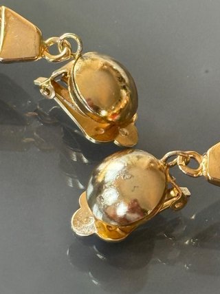 Orecchini clip vintage anni 80 oro viola