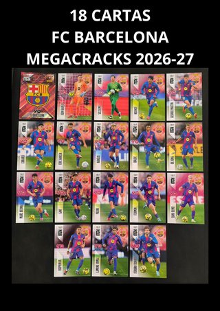 SET 18 CARTAS FC BARCELONA MEGACRACKS 2026-27!!