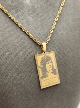 Medalla Camarón Acero Quirúrgico Chapado Oro