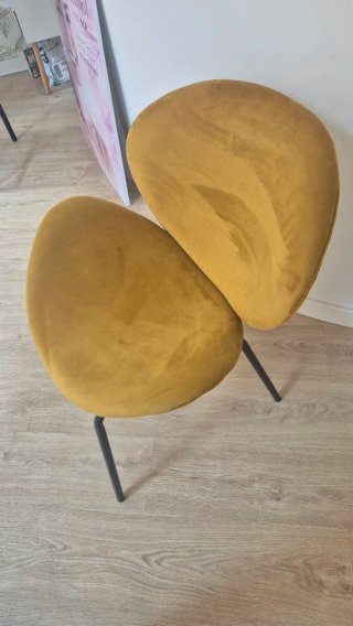 Silla Maison du Monde Terciopelo Amarillo mostaza