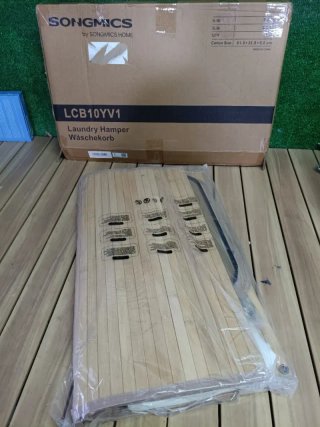 Cesto Ropa Sucia Bambú 72L con Tapa