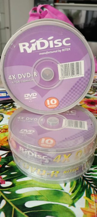 3 Tarrina 10 DVDs 4X DVD-R Ritek sin abrir