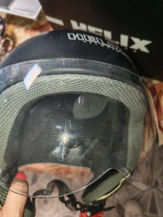 Casco Moto Helix Vintage Negro