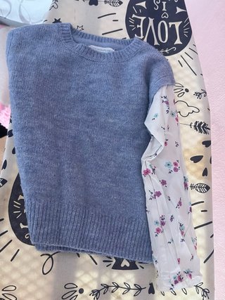 Jersey niña 2/3 años azul floral