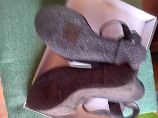 Sandali neri con zeppa donna Tg. 38
