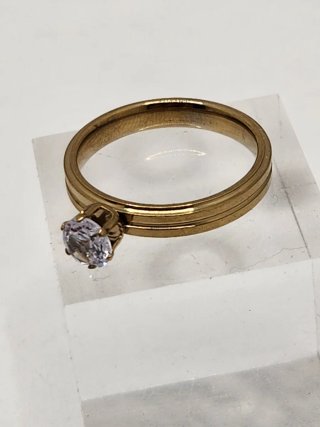Anillo Acero Quirúrgico Chapado Oro