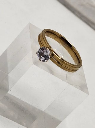 Anillo Acero Quirúrgico Chapado Oro