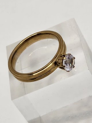 Anillo Acero Quirúrgico Chapado Oro