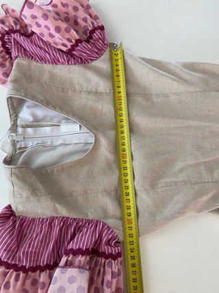 229 Traje Sevillanas Beige y Rosa