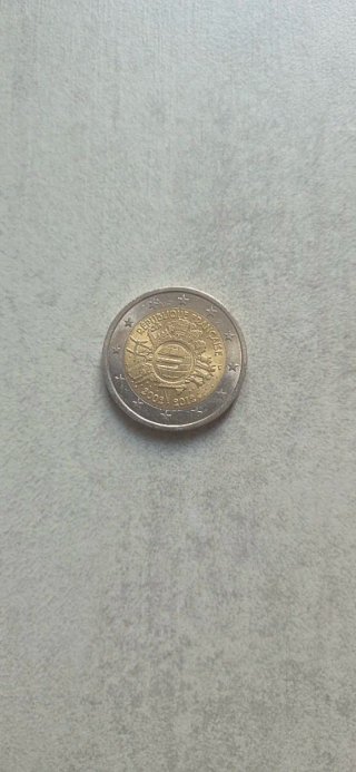 Moneda 2 euros conmemorativa Francia 2012 10 años
