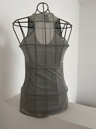 Top lentejuelas plata halter