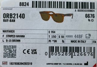 GAFAS DE SOL RB2140 STRIPED HAVANA MARRÓN