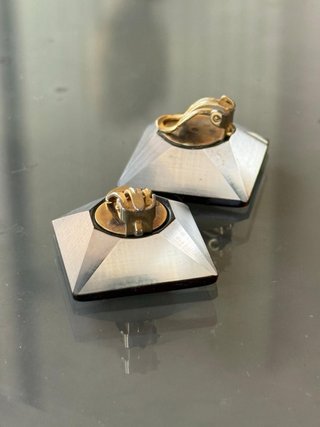 Orecchini clip vintage anni '70 lucite