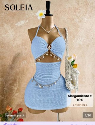Vestido SOLEIA azul talla única