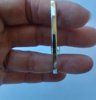 Pulseras rígidas circonitas blancas y negras plata