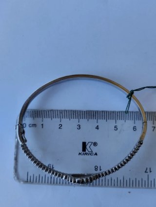 Pulseras rígidas circonitas blancas y negras plata