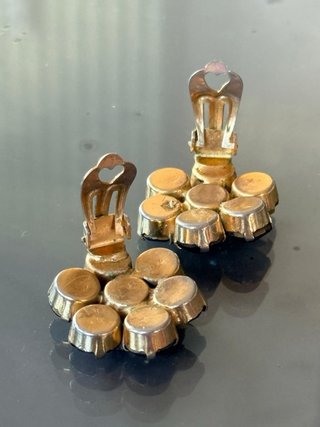 Orecchini clip vintage cristalli viola