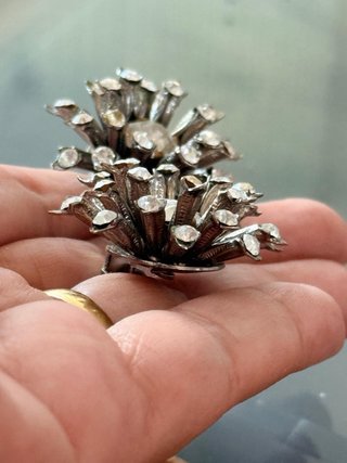 Orecchini vintage clip strass raggiera