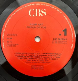Vinilo Adam Ant - Friend or Foe