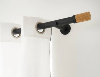 Soportes pared barra cortina  28mm negros