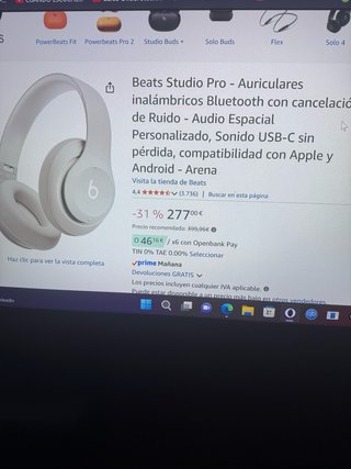 Beats Studio Pro Beige con Funda.Originales