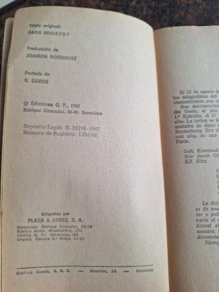 Arde París? Libro edición 1967