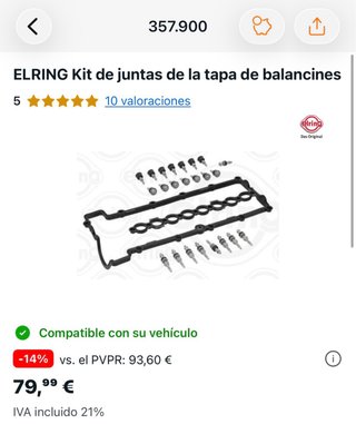 Junta Tapa Balancines BMW E46 Elring 357.900