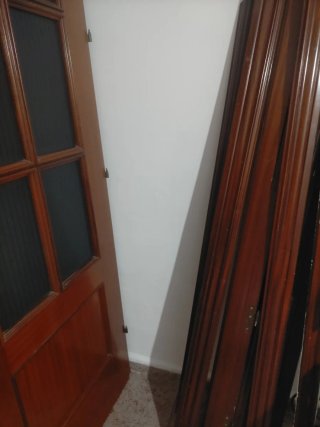 Puerta doble de salón madera y cristal