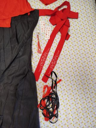 Disfraz kimono rojo y negro talla L a XL