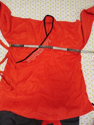 Disfraz kimono rojo y negro talla L a XL